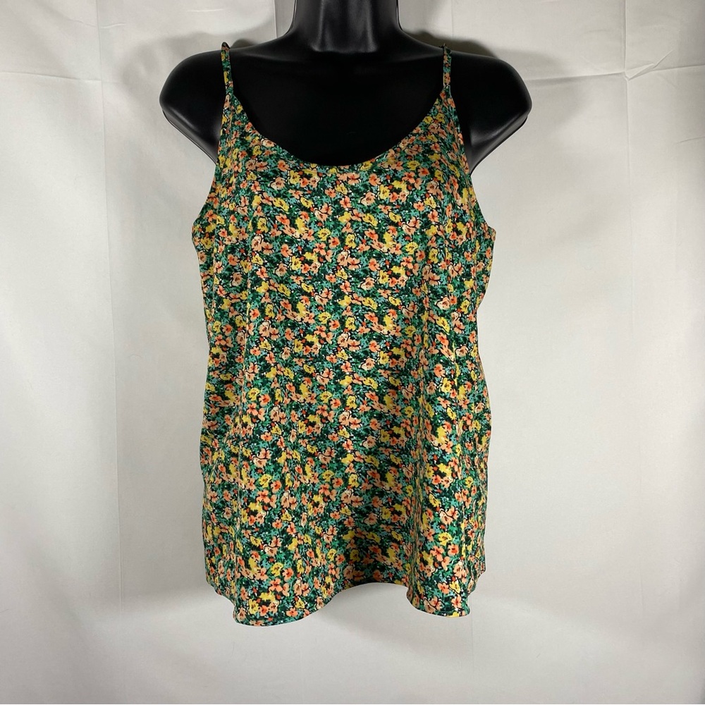 Topshop Green Floral Camisole